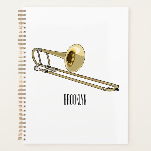 Trombone cartoon illustratie planner (Voorkant)