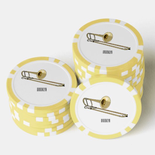 Trombone cartoon illustratie poker chips (Opstapeling)