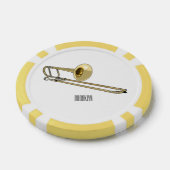 Trombone cartoon illustratie poker chips (Enkel)