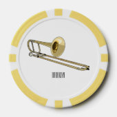 Trombone cartoon illustratie poker chips (Voorkant)