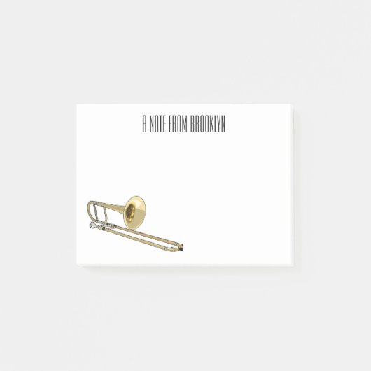 Trombone cartoon illustratie post-it® notes (Voorkant)