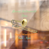 Trombone cartoon illustratie raamsticker (Vel 2)