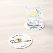 Trombone cartoon illustratie ronde kartonnen onderzetter (Insitu)