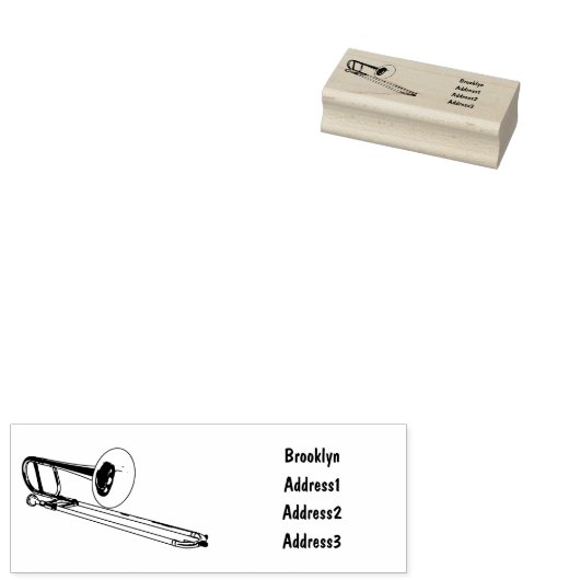 Trombone cartoon illustratie rubberstempel (Gestempeld)