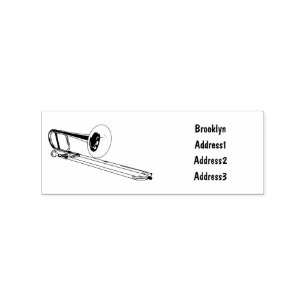 Trombone cartoon illustratie rubberstempel