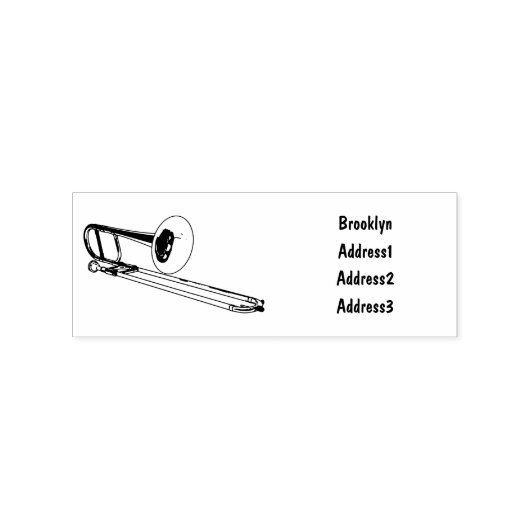 Trombone cartoon illustratie rubberstempel (Afrduk)
