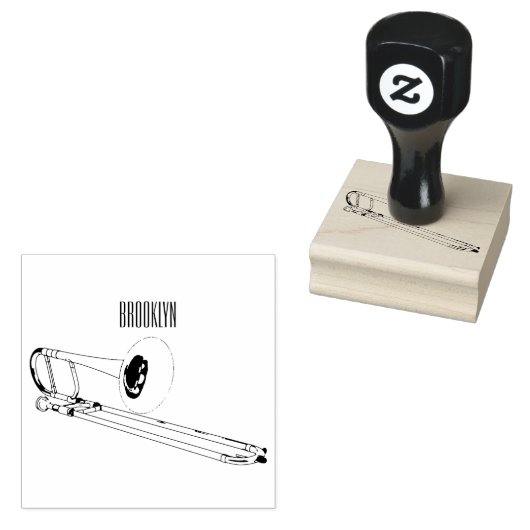 Trombone cartoon illustratie rubberstempel (Gestempeld)