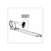 Trombone cartoon illustratie rubberstempel (Afrduk)