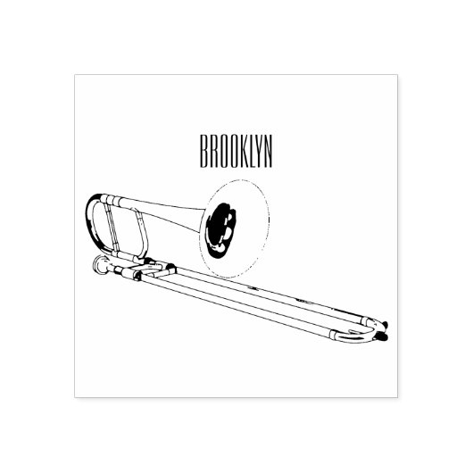 Trombone cartoon illustratie rubberstempel (Afrduk)