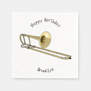 Trombone cartoon illustratie servet