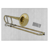 Trombone cartoon illustratie snijplank (Voorkant)
