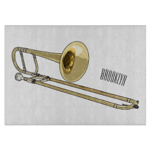Trombone cartoon illustratie snijplank