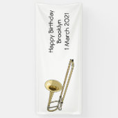 Trombone cartoon illustratie spandoek (Verticaal)