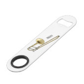 Trombone cartoon illustratie speed flessenopener (Achterkant Gekanteld)