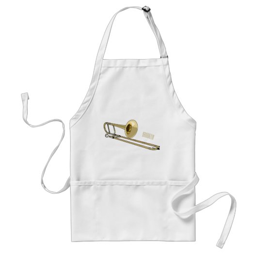 Trombone cartoon illustratie standaard schort (Voorkant)