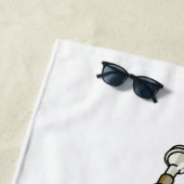 Trombone cartoon illustratie strandlaken (In situ)