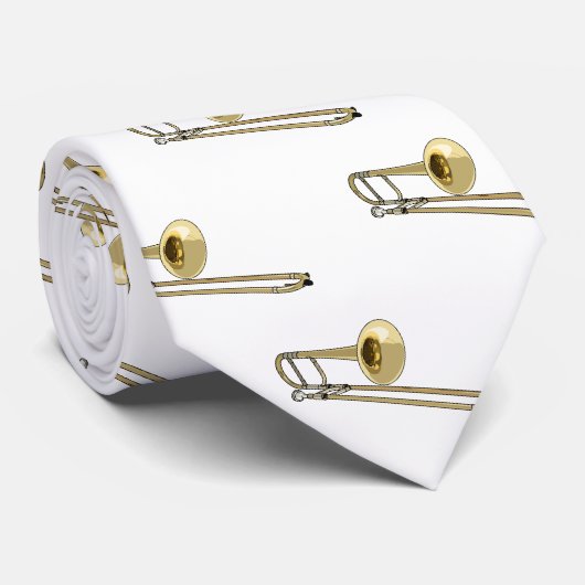 Trombone cartoon illustratie stropdas (Opgerold)