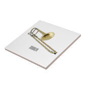Trombone cartoon illustratie tegeltje (Zijkant)