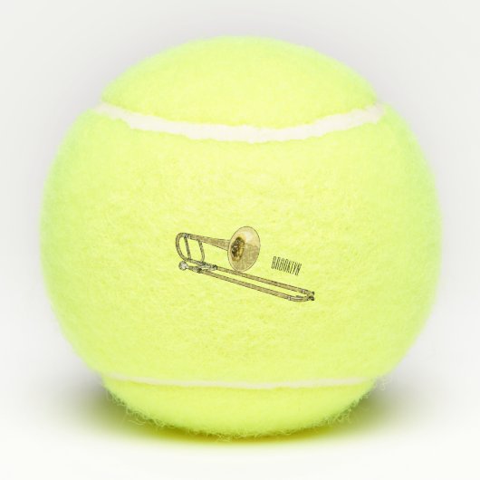Trombone cartoon illustratie tennisballen (Achterkant)