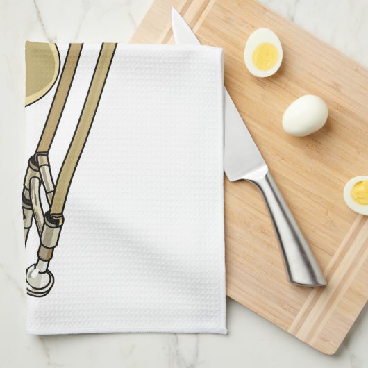 Trombone cartoon illustratie theedoek (Quarter Fold)