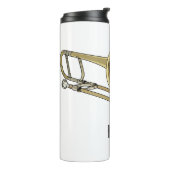 Trombone cartoon illustratie thermosbeker (Gedraaid links)
