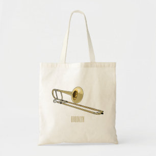 Trombone cartoon illustratie tote bag