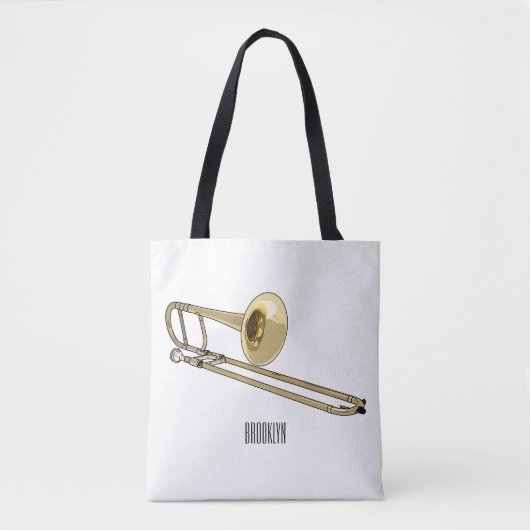 Trombone cartoon illustratie tote bag (Voorkant)