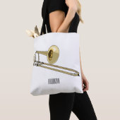 Trombone cartoon illustratie tote bag (Dichtbij)