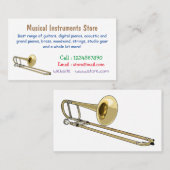 Trombone cartoon illustratie visitekaartje (Voorkant / Achterkant)