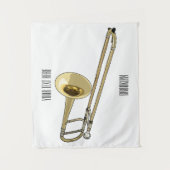 Trombone cartoon illustratie wandkleed (Voorkant)