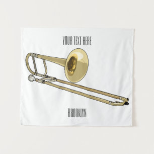 Trombone cartoon illustratie wandkleed