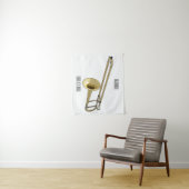 Trombone cartoon illustratie wandkleed (In situ)