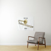Trombone cartoon illustratie wandkleed (In Situ (horizontaal))