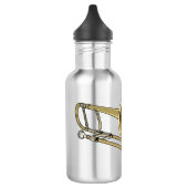 Trombone cartoon illustratie waterfles  (Links)