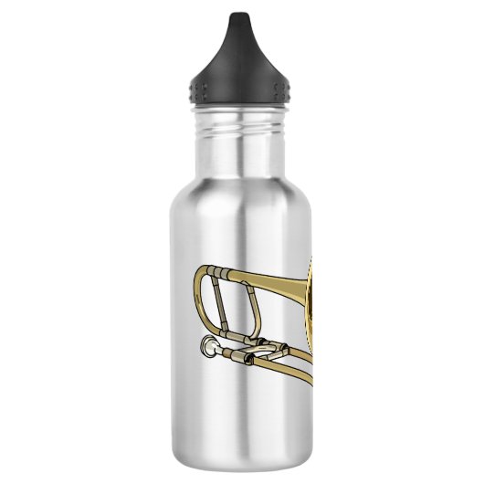 Trombone cartoon illustratie waterfles (Links)