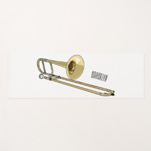 Trombone cartoon illustratie yogamat