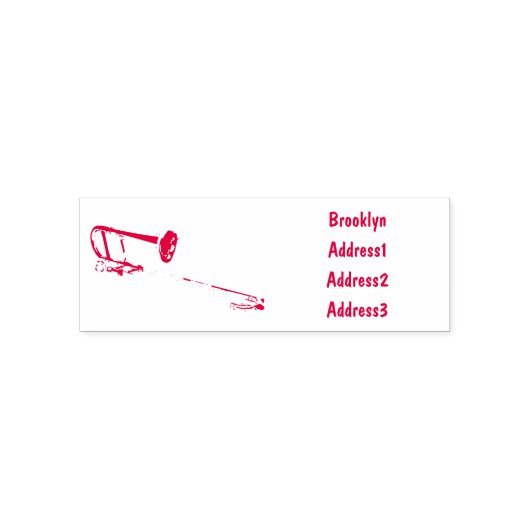 Trombone cartoon illustratie  zelfinktende stempel (Design)