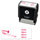 Trombone cartoon illustratie  zelfinktende stempel (In situ)