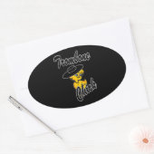 Trombone Chick #4 Ovale Sticker (Envelop)
