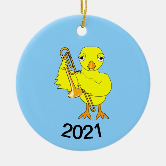 Trombone Chick Keramisch Ornament (Voorkant)