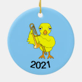 Trombone Chick Keramisch Ornament (Achterkant)