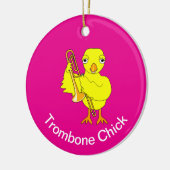 Trombone Chick Keramisch Ornament (Links)