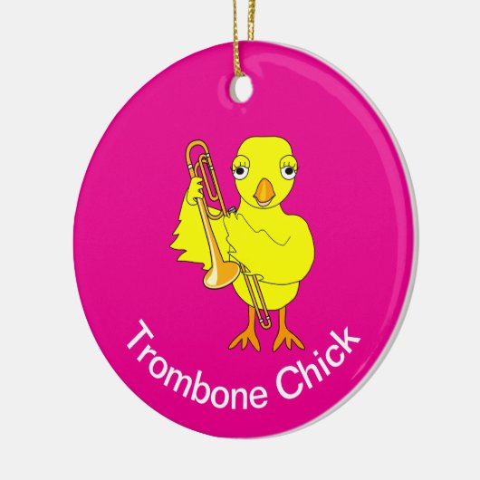 Trombone Chick Keramisch Ornament (Links)