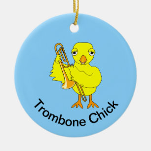 Trombone Chick Keramisch Ornament