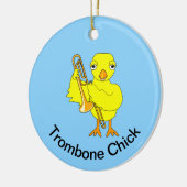 Trombone Chick Keramisch Ornament (Links)