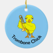 Trombone Chick Keramisch Ornament (Achterkant)