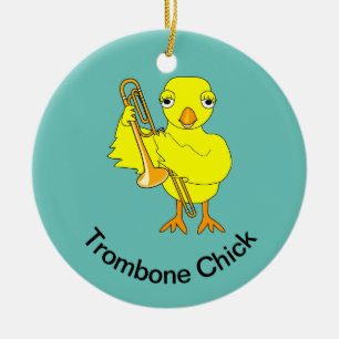 Trombone Chick Keramisch Ornament