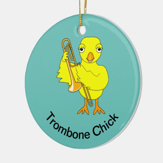 Trombone Chick Keramisch Ornament (Links)