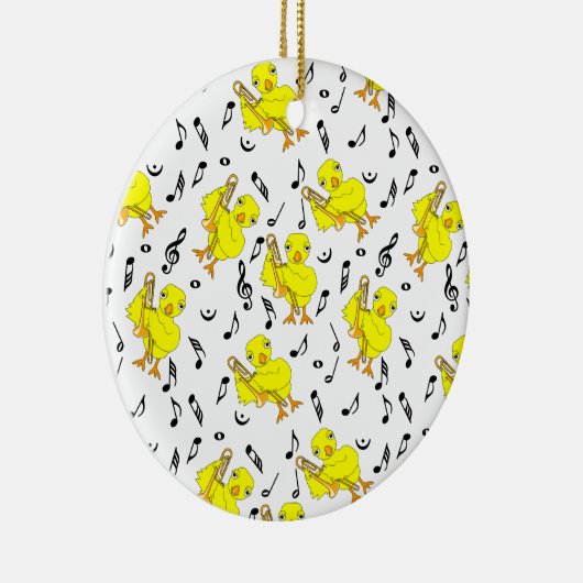 Trombone Chick Muzieknoten Keramisch Ornament (Rechts)