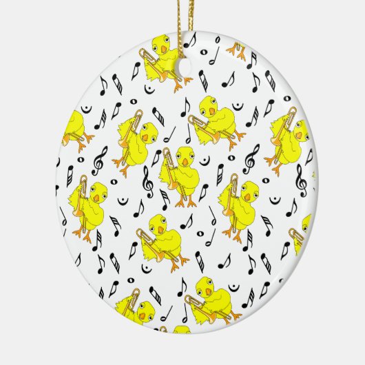 Trombone Chick Muzieknoten Keramisch Ornament (Links)